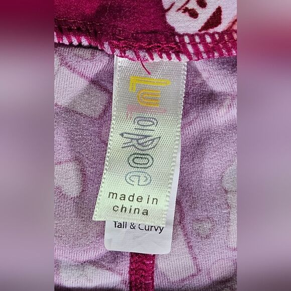 LulaRoe Womens Tall & Curvy Pink with Icecream Cones Leggings. - Picture 3 of 8